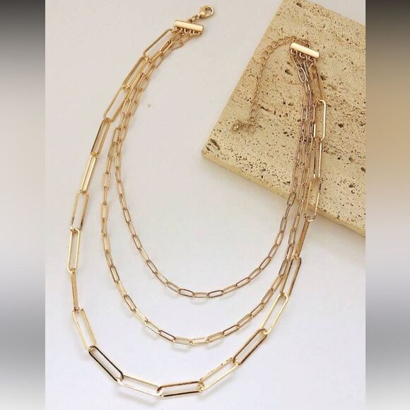 Elegant Gold Chain Necklace A1241 - Picture 1 of 5